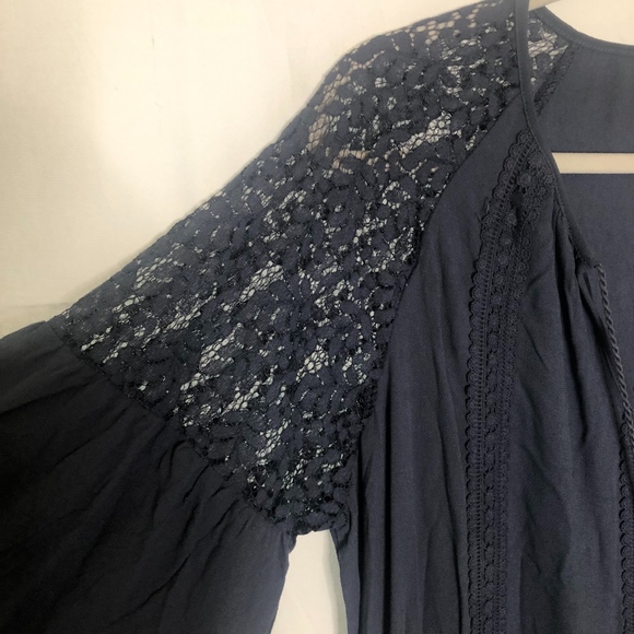 Knox Rose Peasant Dress - slate blue - Picture 1 of 7